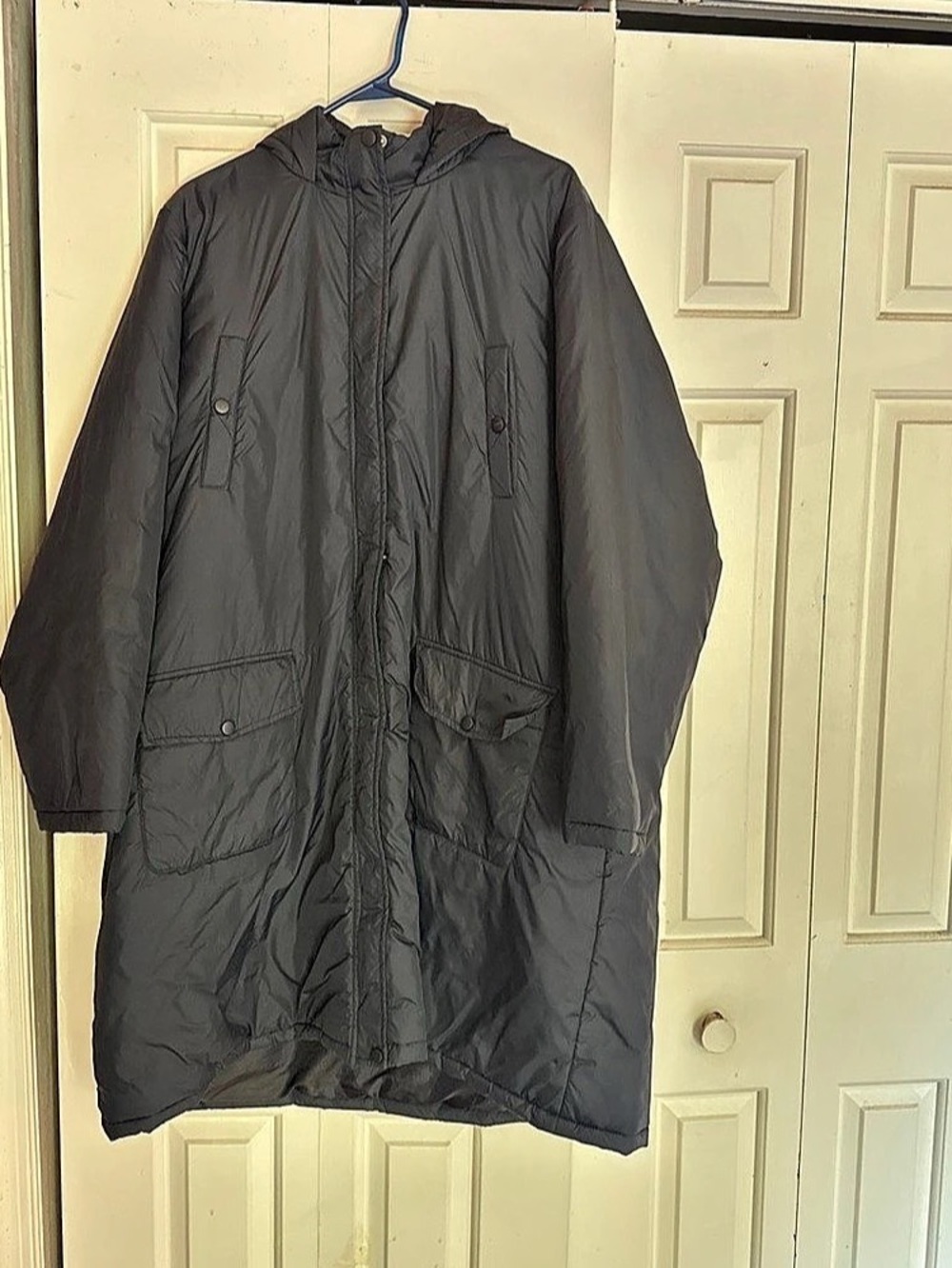JUSTFAB Black Hooded Puffer Coat Size 3X Like New